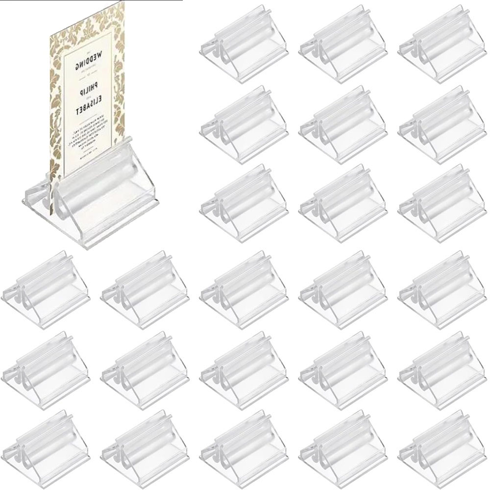 Table Number Gold - 12/24/48Pcs Mini Clear Stands Place Card